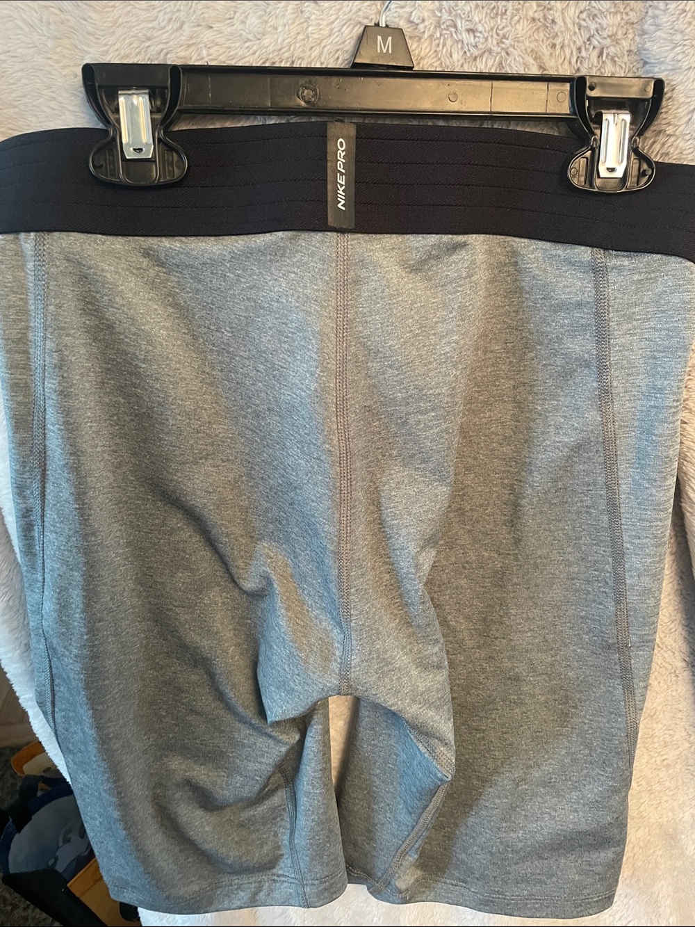 Nike Pro Gray Compression Boxer Briefs with Black Waistband - Picture 2 of 5